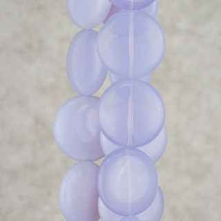 Light Blue Synthetic Opal Round Flat Smooth 25mm