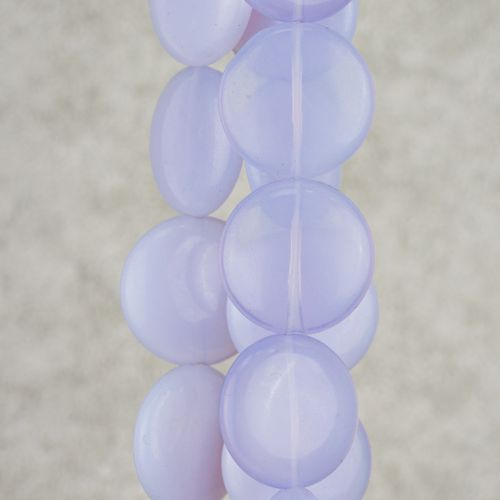 Light Blue Synthetic Opal Round Flat Smooth 30mm