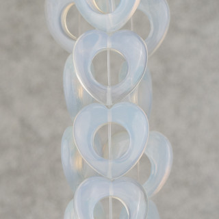 Συνθετικό Opal Flat Heart Τρυπημένο 28mm