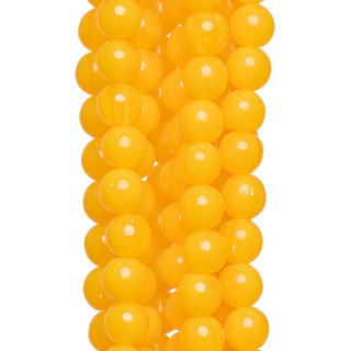Gelber Bernstein Kunstharz rund glatt 06mm