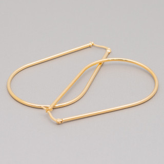 Smooth Teardrop Steel Earrings 55mm 5 Pairs Gold