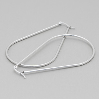 Smooth Teardrop Steel Σκουλαρίκια 70mm 4 Ζεύγη