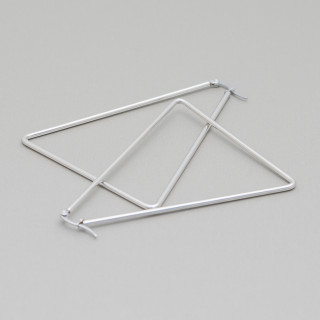 Pendientes Triangulo Acero Liso 75mm 3 Pares