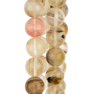 Edler roter Obsidian (Kirschquarz) rund glatt 12mm MIX