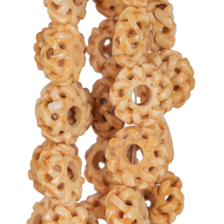 Knochen Graviert Rund Flach Perforiert 18mm 18Stk