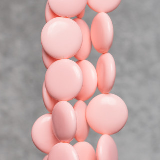 Moneda Placa Lisa Redonda Pasta Coral Rosa Claro 20mm