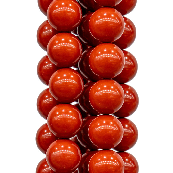 Glatte runde sardinische rote Korallenpaste 14 mm