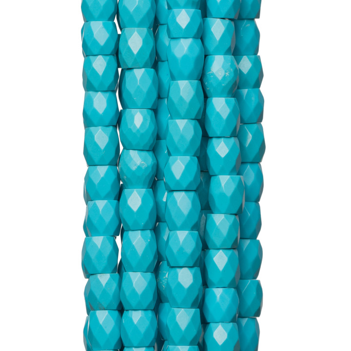 Turquoise Paste Faceted Barrel 08x08mm