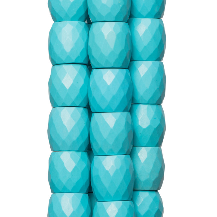 Barril Facetado Pasta Turquesa 13x13mm
