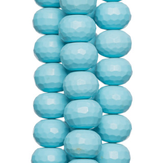 Light Blue Turquoise Paste Faceted Rondelle 14x11mm