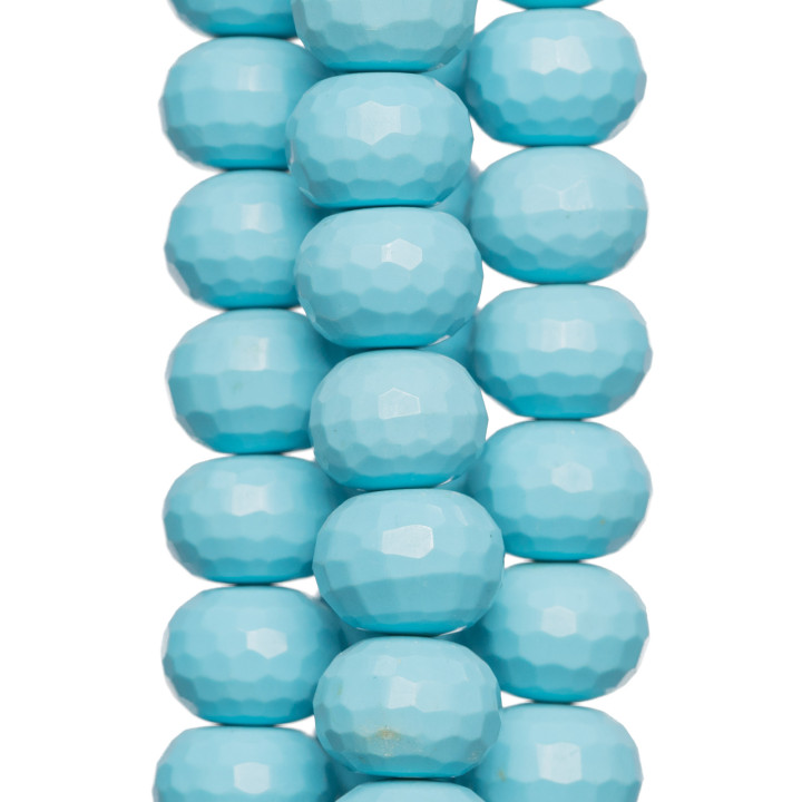 Ανοιχτό Μπλε Τυρκουάζ Πάστα Rondelle Faceted 14x11mm