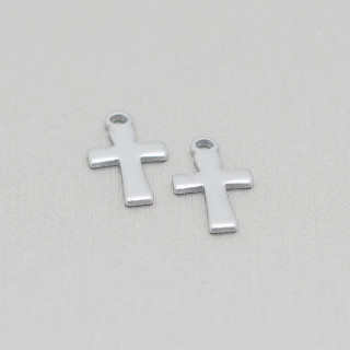 Composant de pendentif Pendentif croix en acier 316 08x15mm 100pcs
