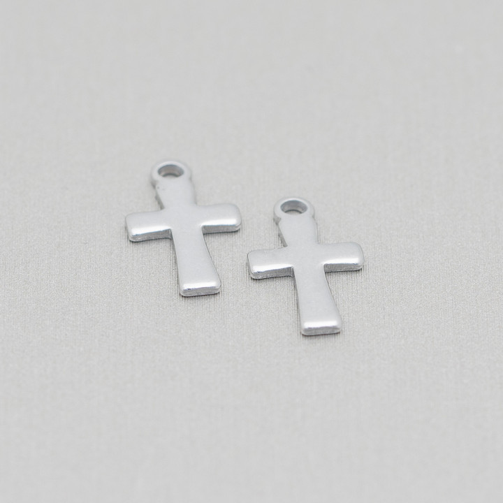 Componente Pendente Di Acciaio 316 Croce Pendente 08x15mm 100pz
