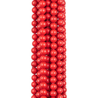 Perles Lisses Rondes Majorque Rouge 06mm