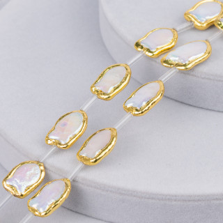 Perles de rivière baroques bordées d'or 12pcs