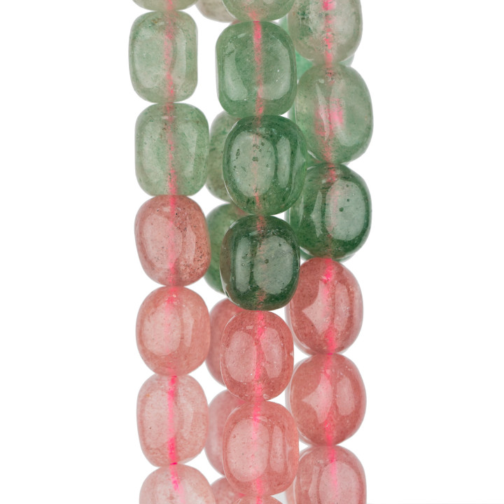 Pierre Quartz Fraise Roulé Irrégulier 12x14mm