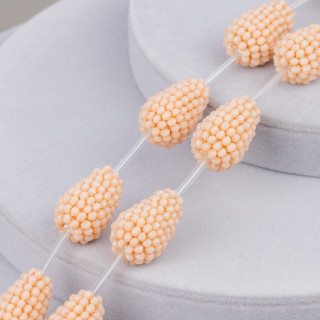 More Strand Beads Teardrop Crystals Indian Twisted Rondelle 16x26mm 6St Puderrosa