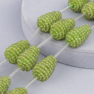 Perline A Filo More Di Peridoto Goccia Sfaccettato Indiane MachineCut 15x20mm 4pz