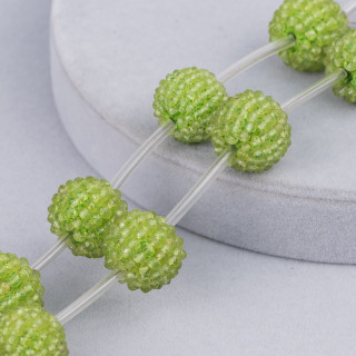 Peridoto facetado de la India cortado a máquina Más cuentas de hebra 17 mm 4 piezas