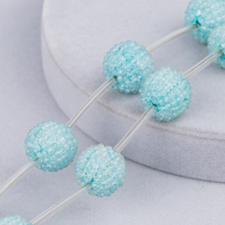 Más Strand Beads Entrelazado Aguamarina Redondo 18mm 4pcs