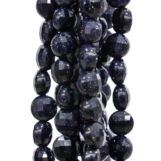 Blauer Sonnenstein, rund, flache Münze, facettiert, maschinell geschnitten, 6 mm