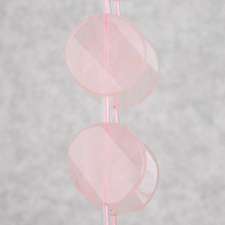 Quartz Rose Rond Facette Twist 30mm 10pcs Transparent