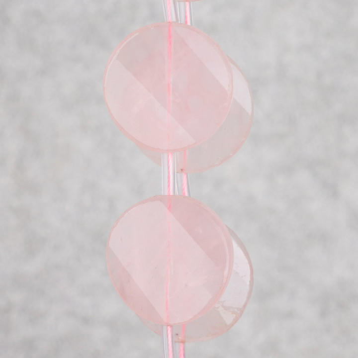 Quartz Rose Rond Facette Twist 30mm 10pcs Transparent