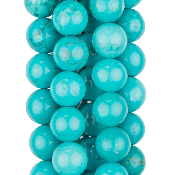 Turquoise Lisse Ronde Stabilisée 10mm Turchésite