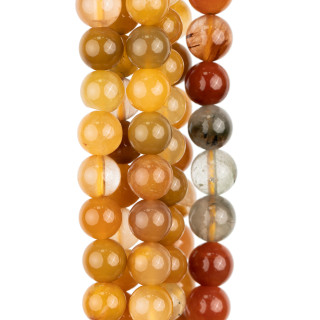 Quartz Rutile Jaune Rond Lisse 10mm