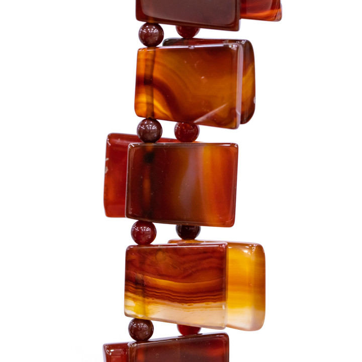 Agate Plaque Perforée 20-30mm Rouge