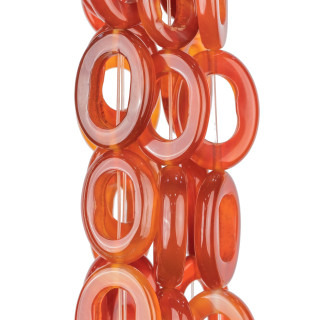 Agate Perforated Plate 20x28mm Carnelian Intense