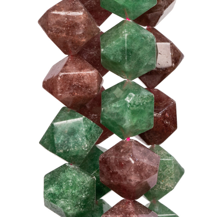 Strawberry Quartz - Quarzo Fragola Icosaedro 16mm Bicolore