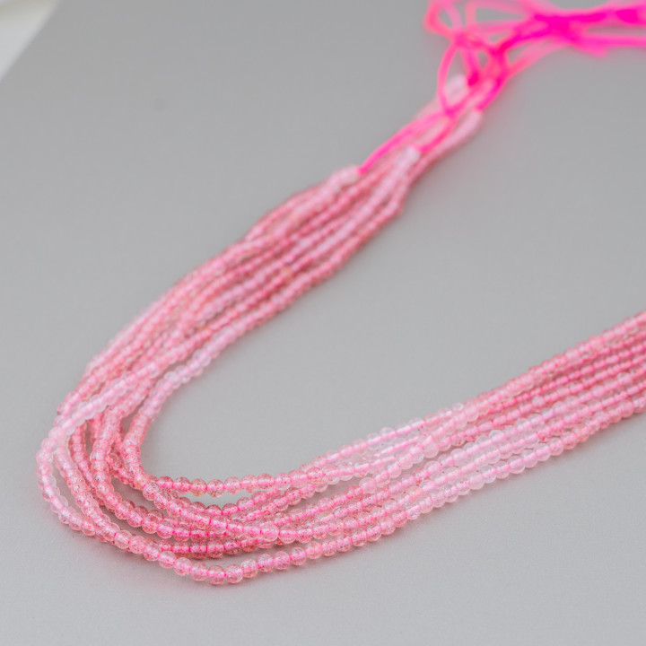 Strawberry Quartz - Quarzo Fragola Tondo Liscio Gradiente 4mm