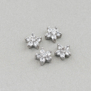 Bases Colgantes Plata 925 Con Circonitas 12x16,5mm 5uds