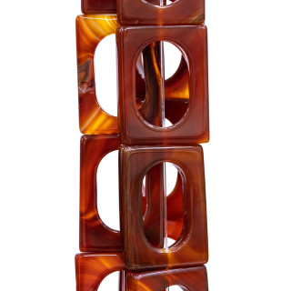 Lochplatte aus rotem Achat 23x33mm