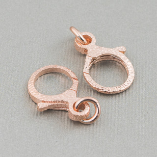 925 Silver Microcast Lobster Clasp 11x15mm 5pcs Rose Gold