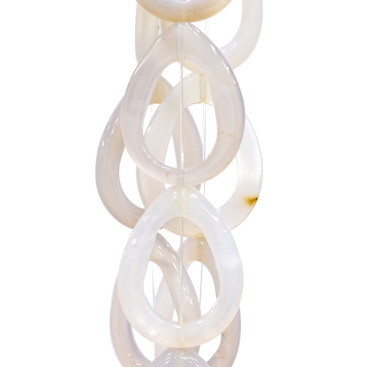 Placa Agata Perforada 32x42mm Blanco