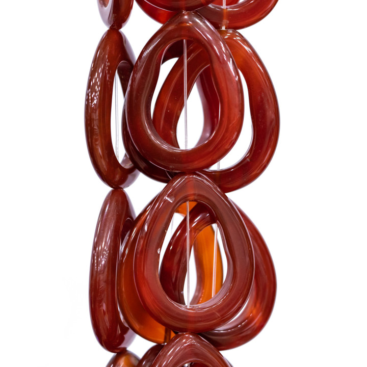 Plaque Perforée Agate Rouge 32x42mm