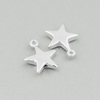 Pendentif Étoile Argent 925 avec Anneau 13x15mm 10pcs