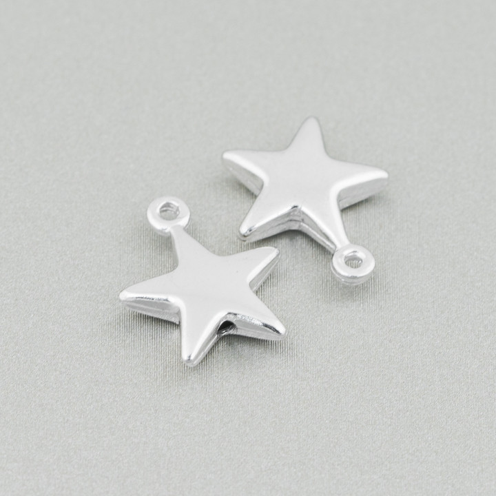 Ciondolo Pendente Di Argento 925 Stella con Anellino 13x15mm 10pz