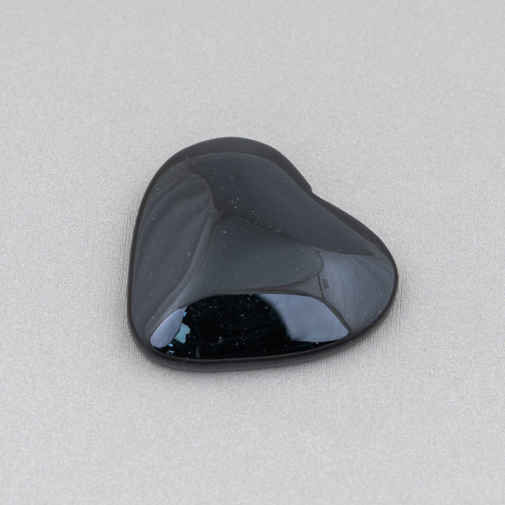 Großes Herz Cabochon Komponente 30 mm 3 Stück Schwarzer Achat