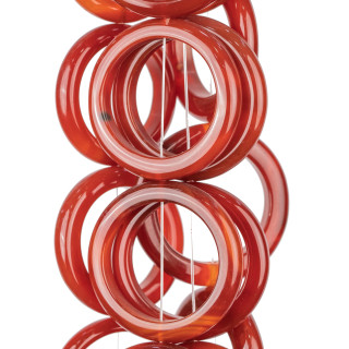 Agate Round Perforated Plate 50-55mm Carnelian