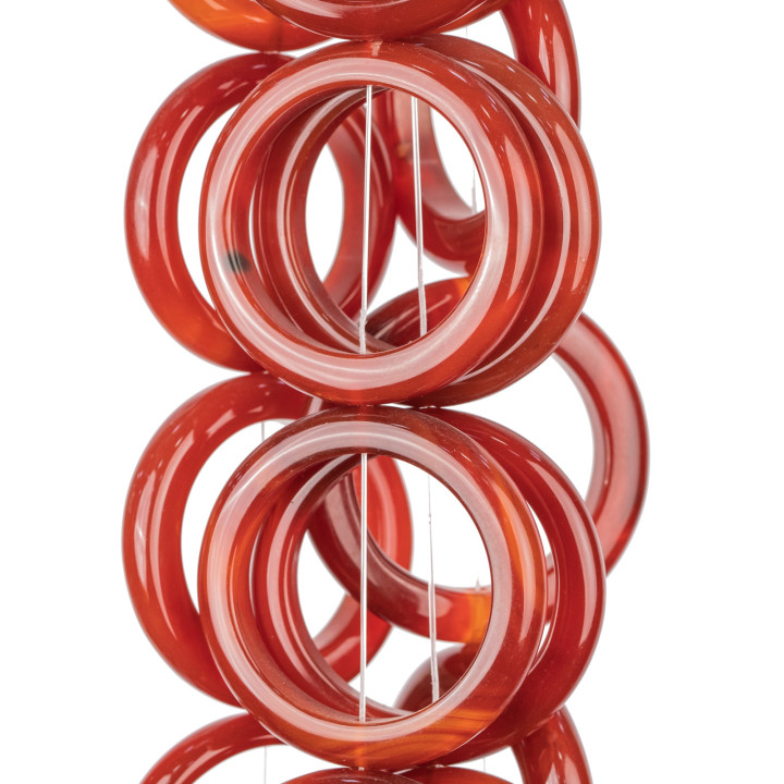 Agate Round Perforated Plate 50-55mm Carnelian