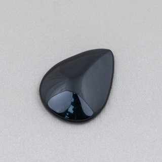 Cabochon Grosse Goutte Composant 20x30mm 4pcs Agate Noire
