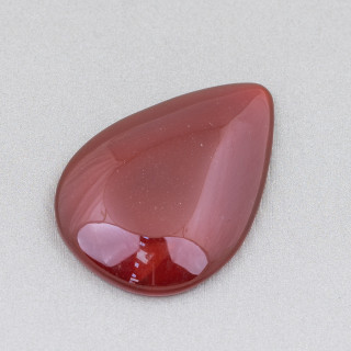 Componente Cabochon Grande Goccia 28x40mm 2pz Agata Rossa