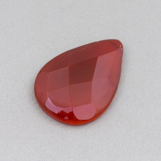 Componente Cabochon Grande Goccia Sfaccettato 30x40mm 1pz Agata Rossa
