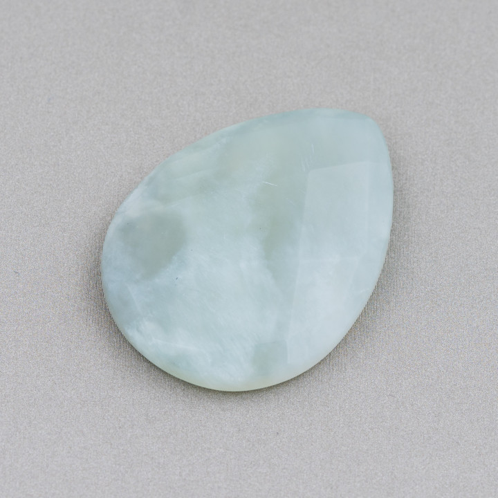 Composant Cabochon Grosse Goutte Facette 30x40mm 1pc New Jade