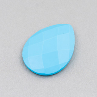 Komponente Cabochon Großer Tropfen facettiert 30x40mm 1pc Türkis Paste