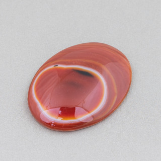 Componente Cabujón Oval Grande 30x40mm 2 Piezas Ágata Roja