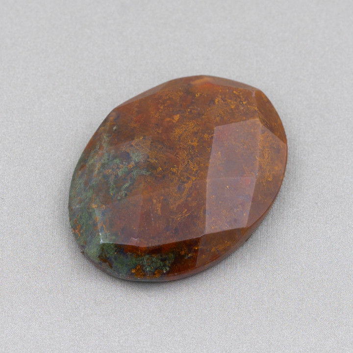 Grand Cabochon Ovale Facette Composant 30x40mm 1pc Agate Indienne